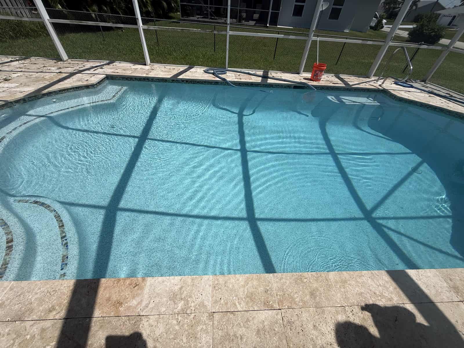 Full pool, restored pebble finish