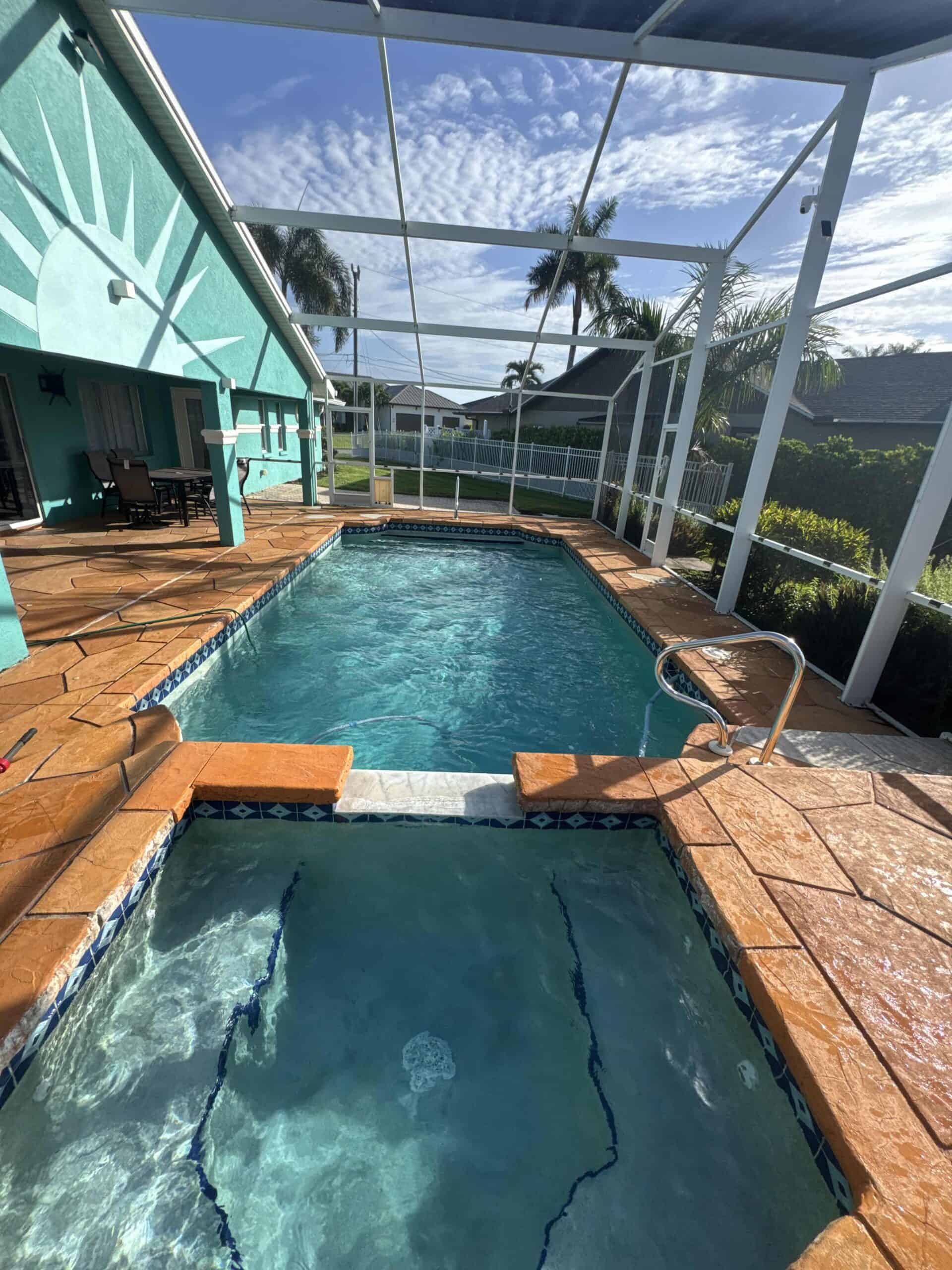 Sparkling residential pool professionally maintained by Pool Armor Pros