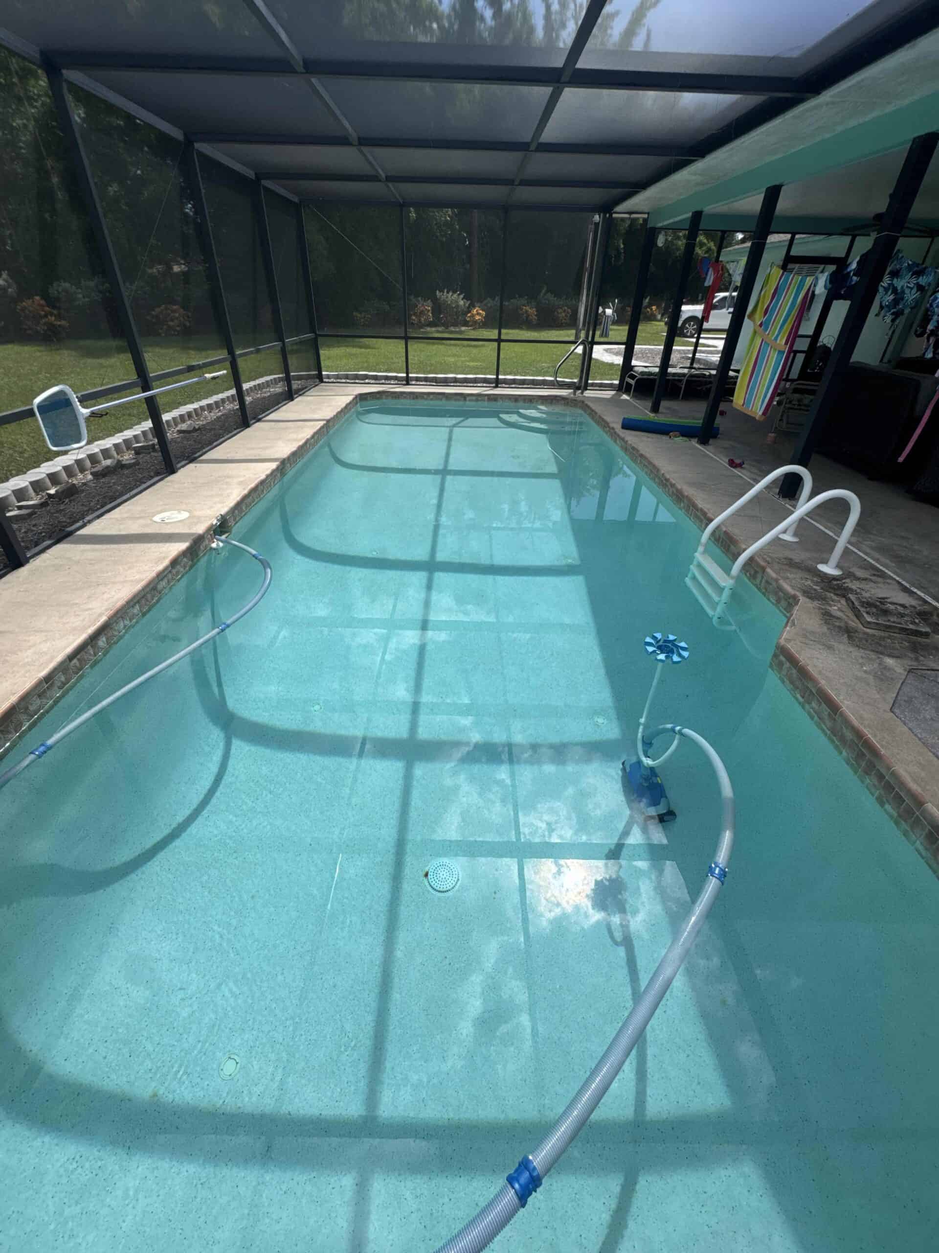 Clear residential swimming pool professionally maintained by Pool Armor Pros